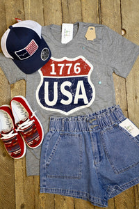 USA 1776 Tee-Grey