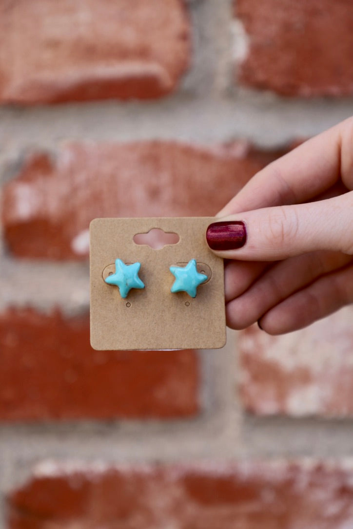 .925 Turquoise Star Stud